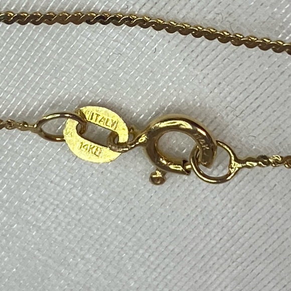 14K YELLOW GOLD SERPENTINE chain necklace MADE IN ITALY VINTAGE REAL GOLD 18” - Picture 6 of 12